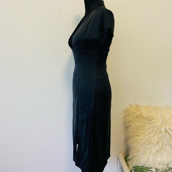 Wayne Cooper Size 2 / AU 10 Silk Dress Deep V Neck Split On Side Party Cocktail - Picture 4 of 8